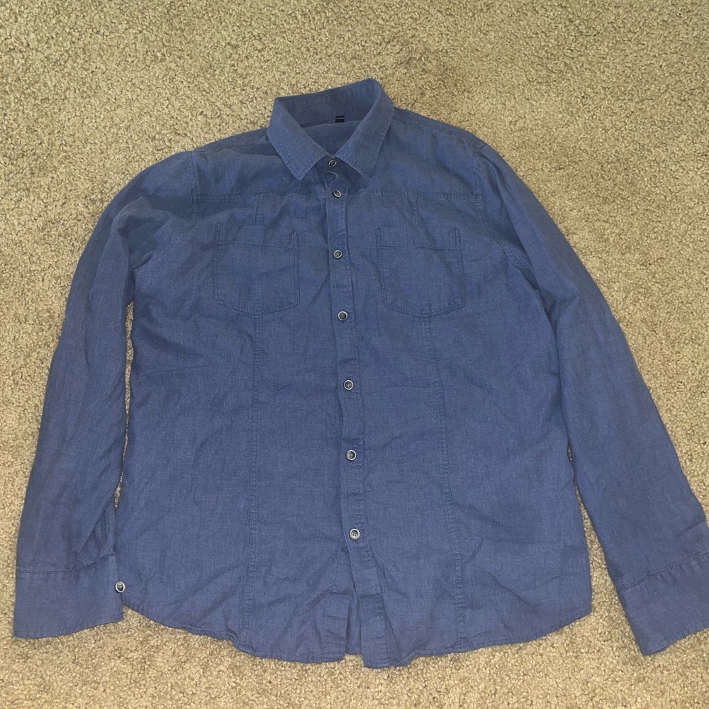 Blue Button-Up Shirt